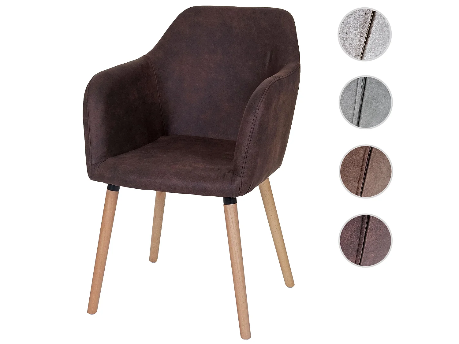 Chaise de salle à manger Vaasa T381,  tissu, vintage marron foncé