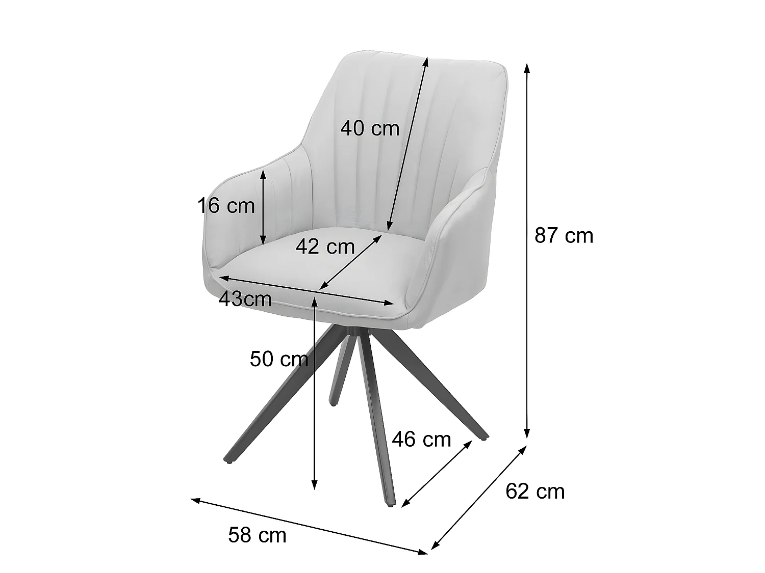 Cadeira de jantar MCW-H73,  cinzento escuro