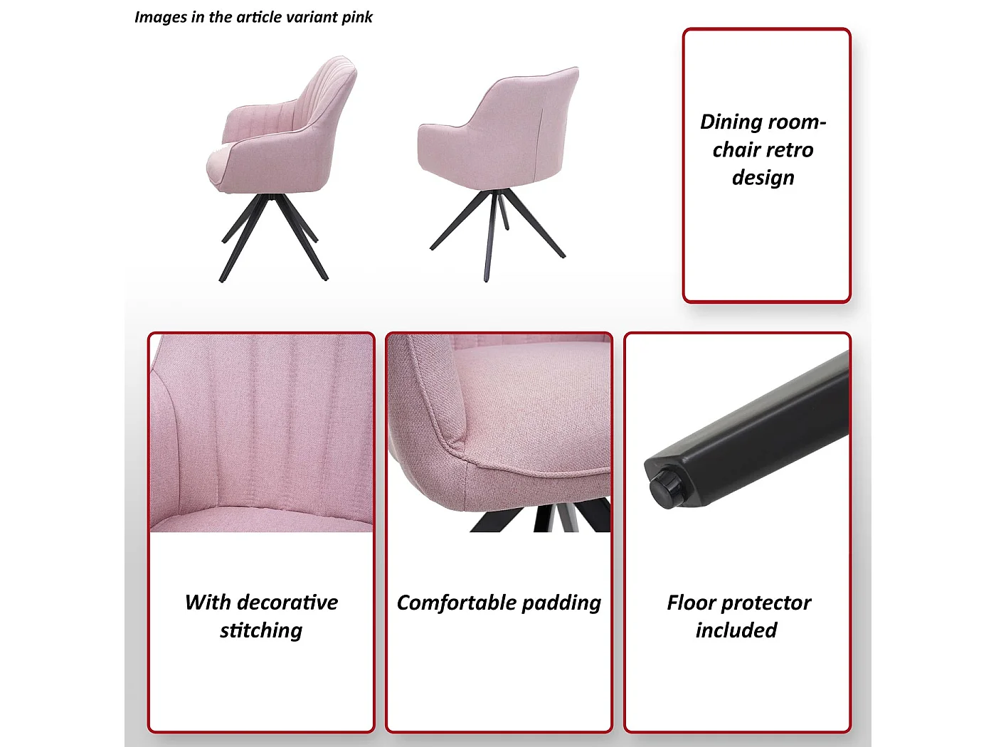 Chaise de salle à manger MCW-H73,  gris foncé