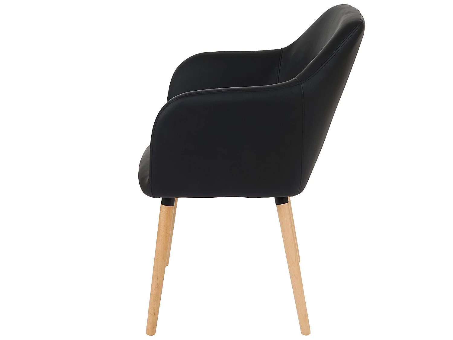 Chaise de salle à manger Vaasa T381 (lot de 6),  similicuir, noir