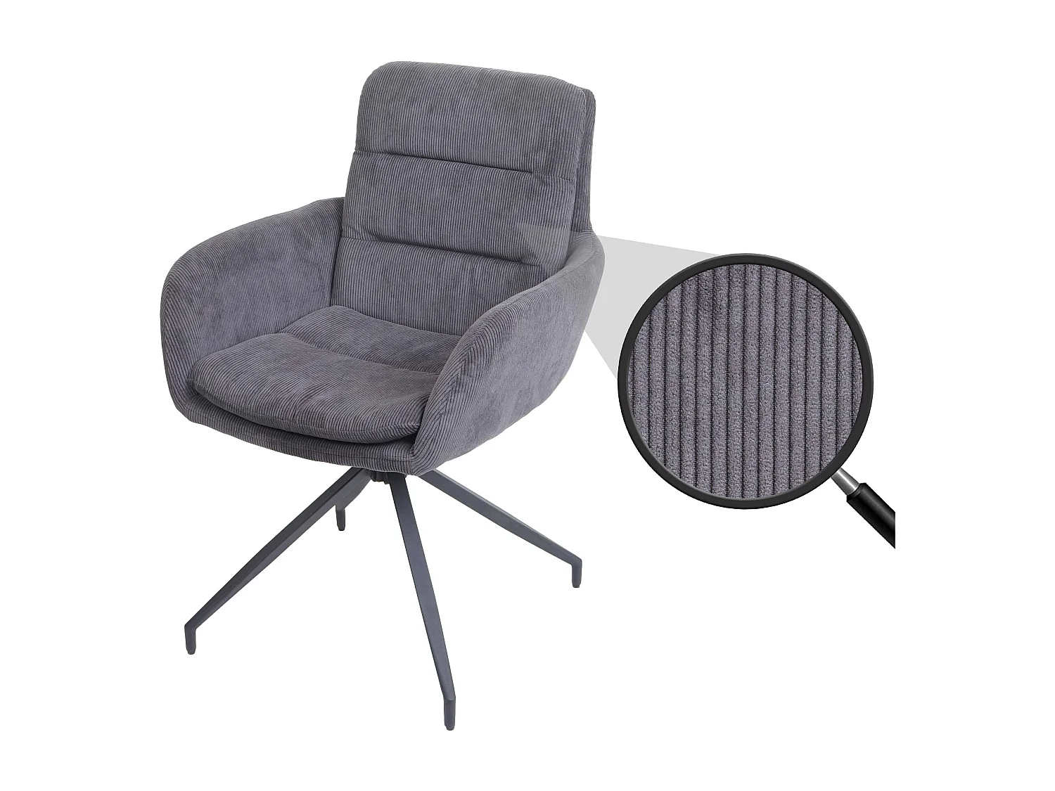 Esszimmerstuhl MCW-K32, Cord grau