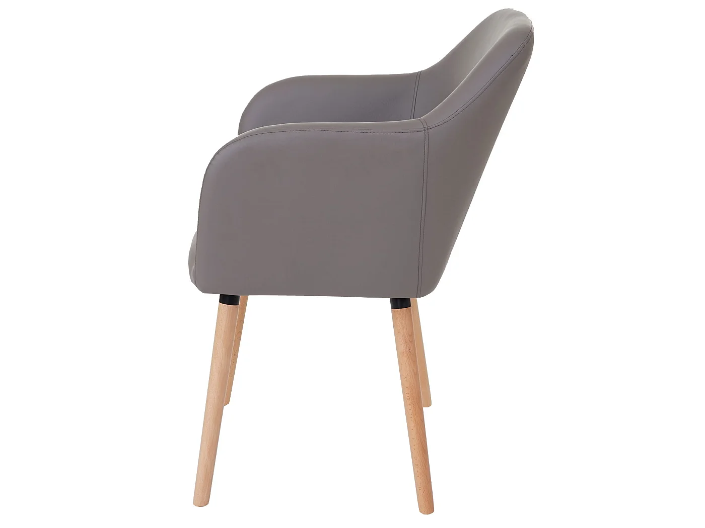 Krzesło do jadalni Vaasa T381,  imitacja skóry, taupe-szary, jasne nogi