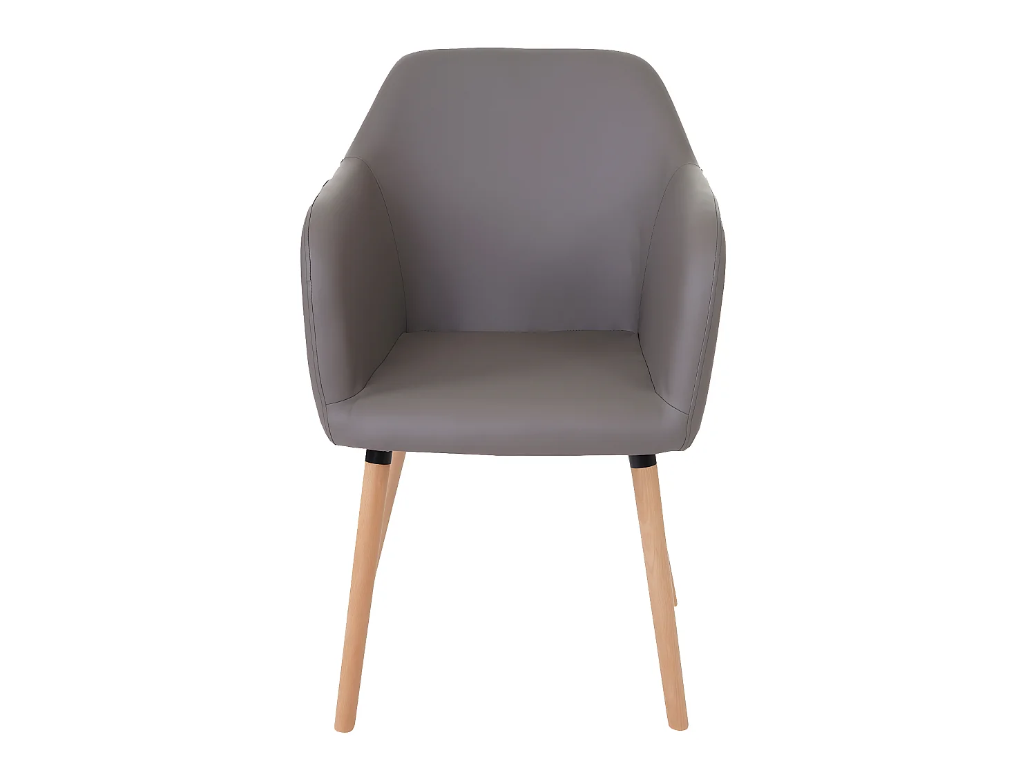 Esszimmerstuhl Vaasa T381 (6er-Set), Kunstleder, taupe-grau, helle Beine