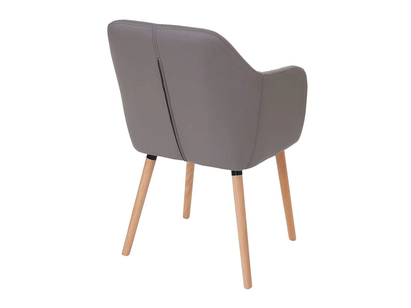 Esszimmerstuhl Vaasa T381 (6er-Set), Kunstleder, taupe-grau, helle Beine