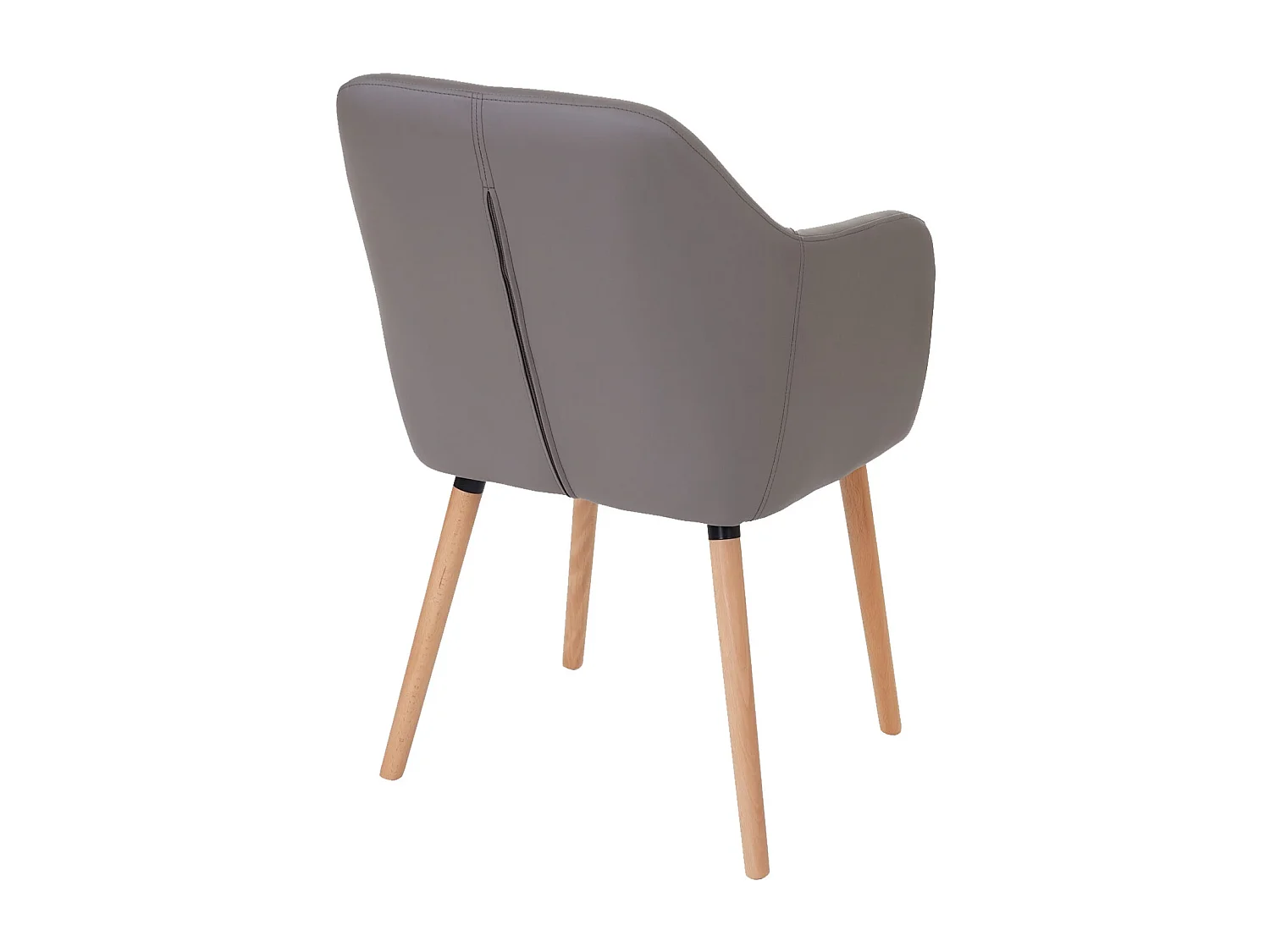 Esszimmerstuhl Vaasa T381 (6er-Set), Kunstleder, taupe-grau, helle Beine