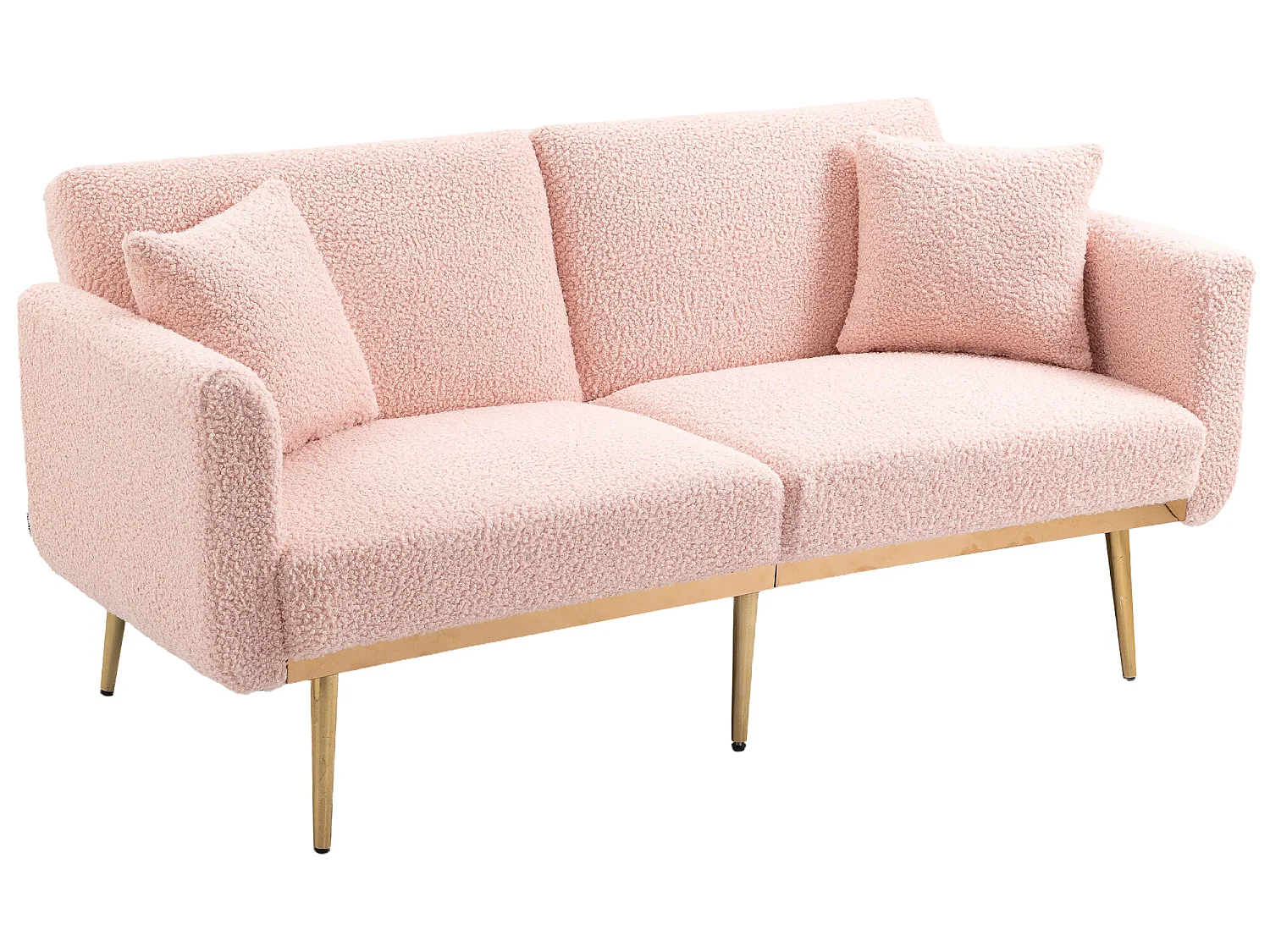 Fluwelen bank - zijbank, 2-zitsbank met metalen poten