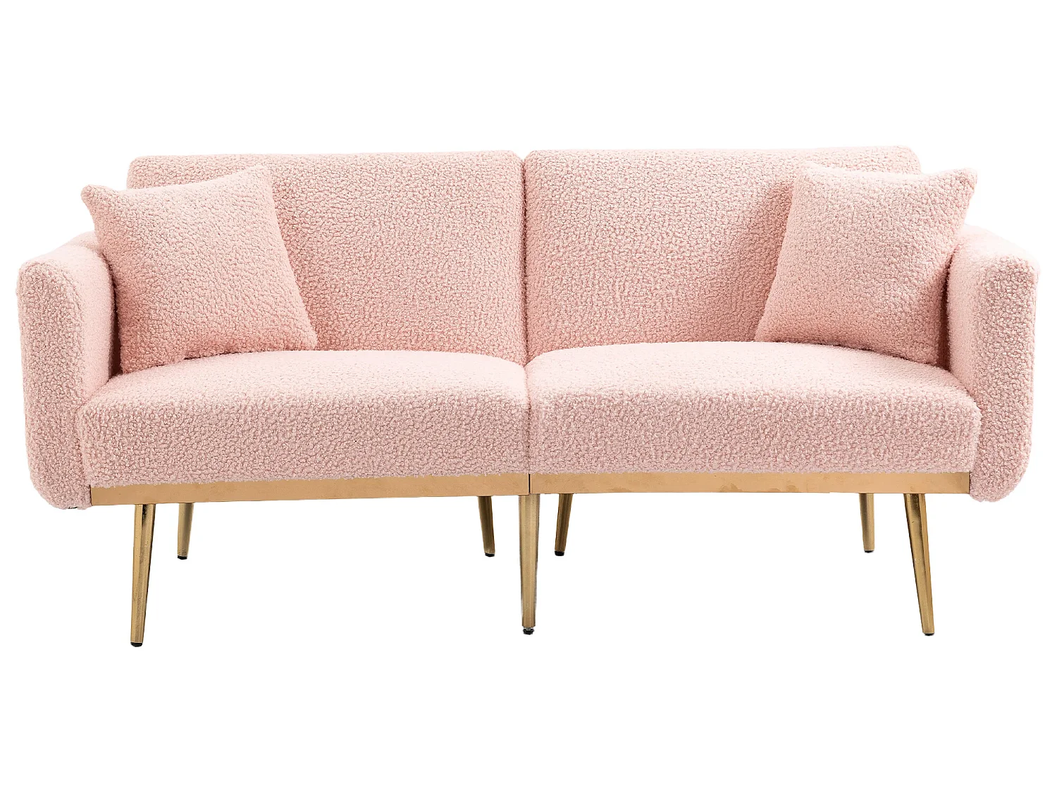 Fluwelen bank - zijbank, 2-zitsbank met metalen poten