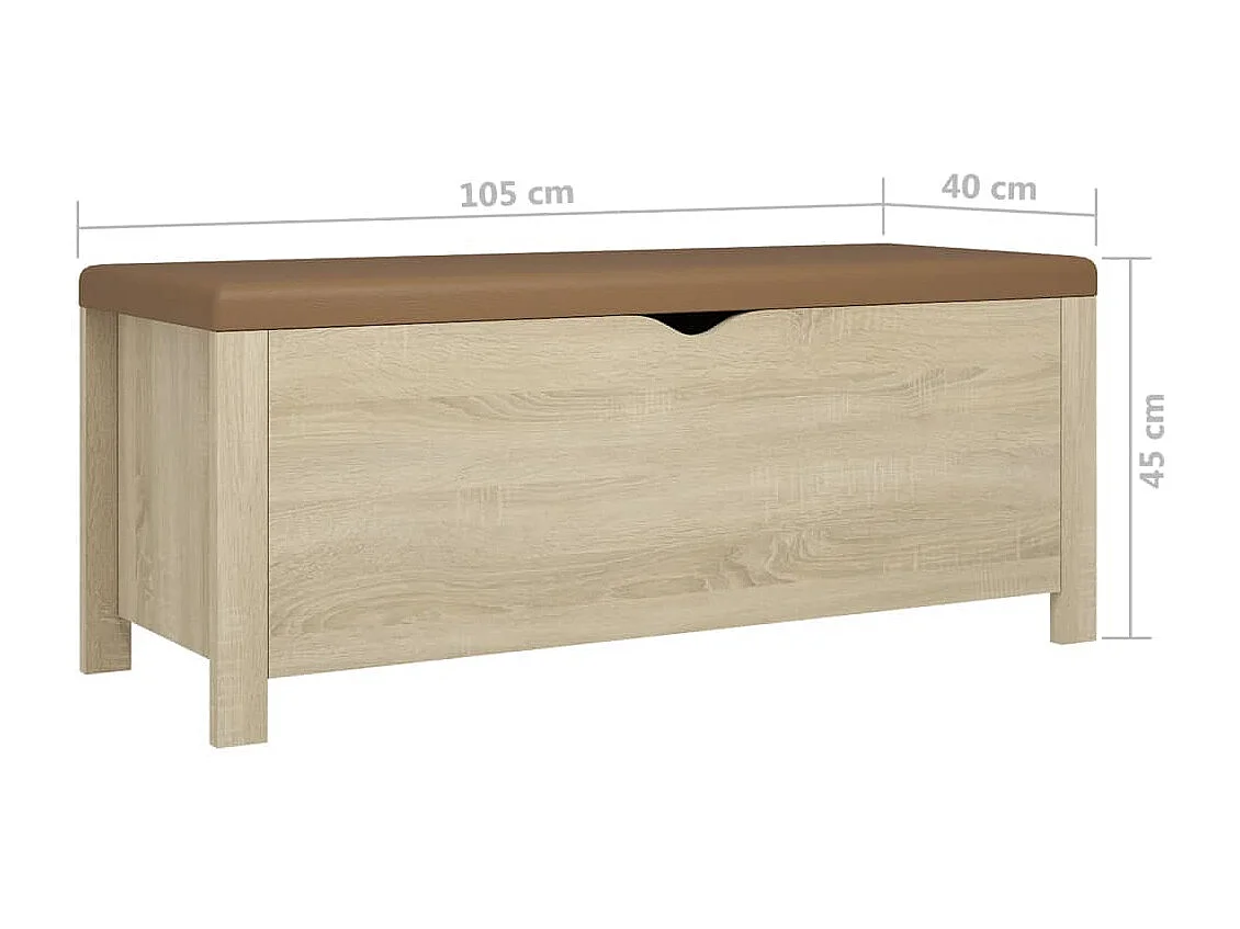 Contenitore con Cuscino Rovere Sonoma 105x40x45cm Multistrato