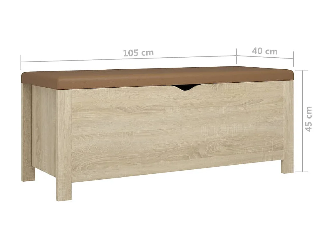 Contenitore con Cuscino Rovere Sonoma 105x40x45cm Multistrato