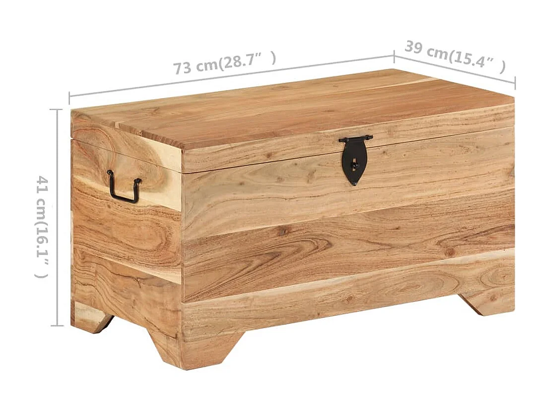 Cofre de almacenamiento de madera de acacia maciza