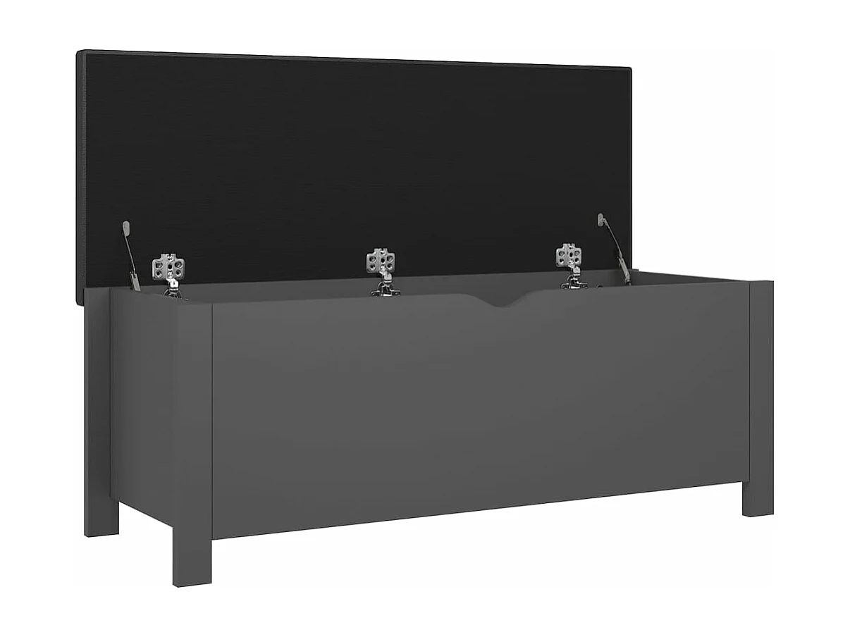 Sitzbank mit Stauraum und Kissen Grau 105x40x45cm Holzwerkstoff