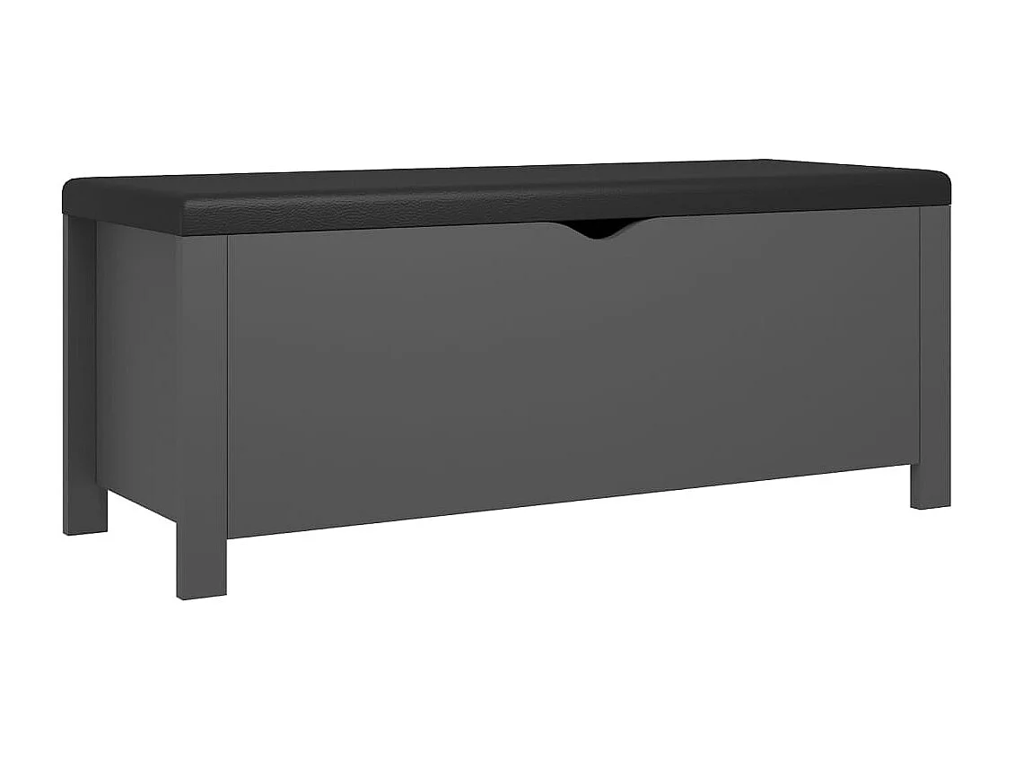 Caixa arrumação c/ almofadão contraplacado 105x40x45 cm cinza