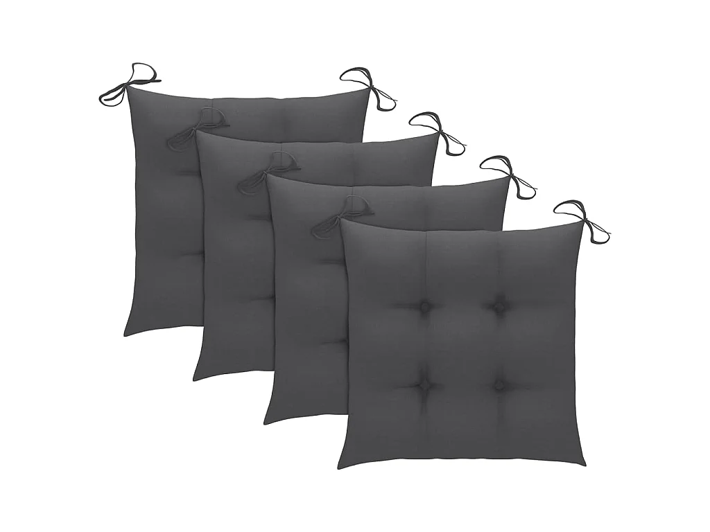 Chaises de jardin lot de 4 avec coussins Bois d'acacia massif