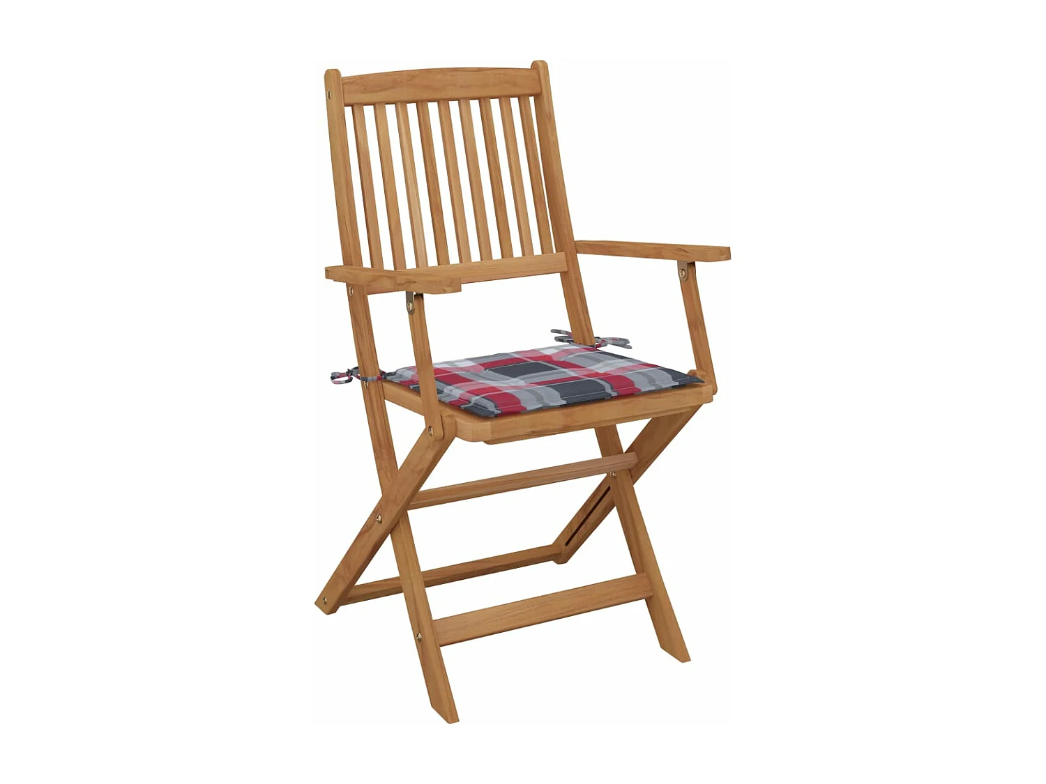 Sedie da Giardino Pieghevoli 4 pz con Cuscini Massello Acacia