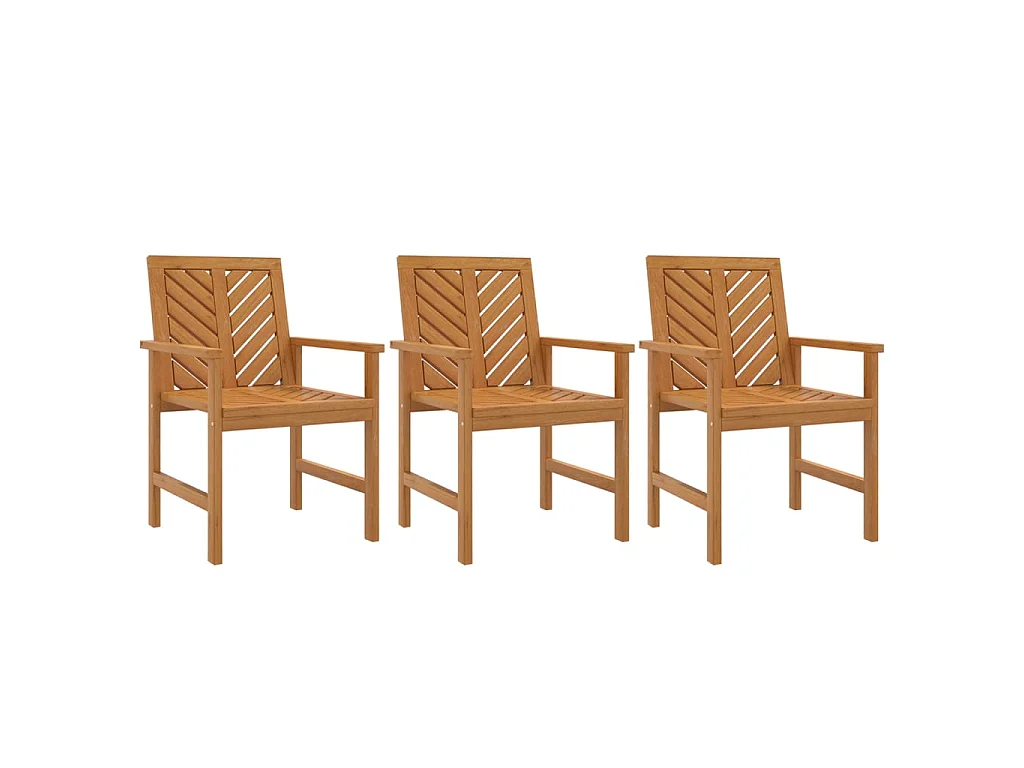 Sillas de comedor para jardín 3 uds madera maciza acacia