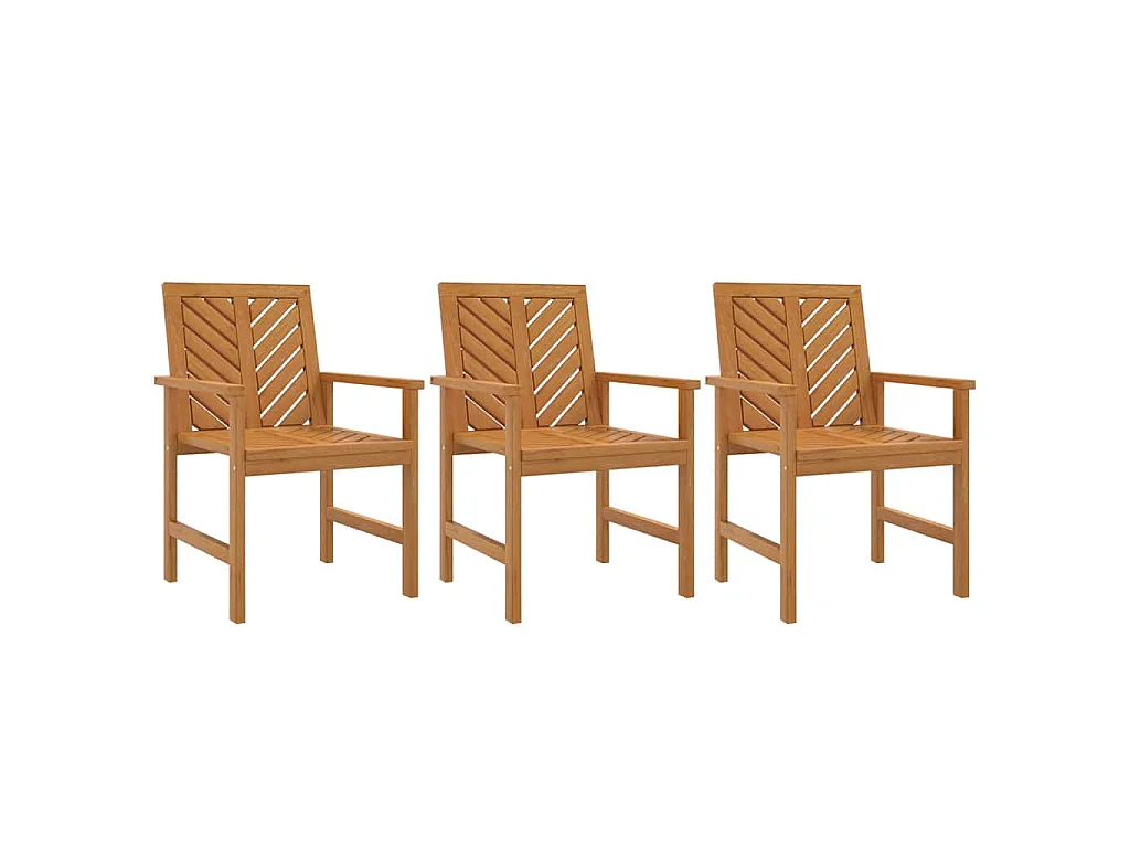 Garten-Essstühle 3 Stk. Massivholz Akazie