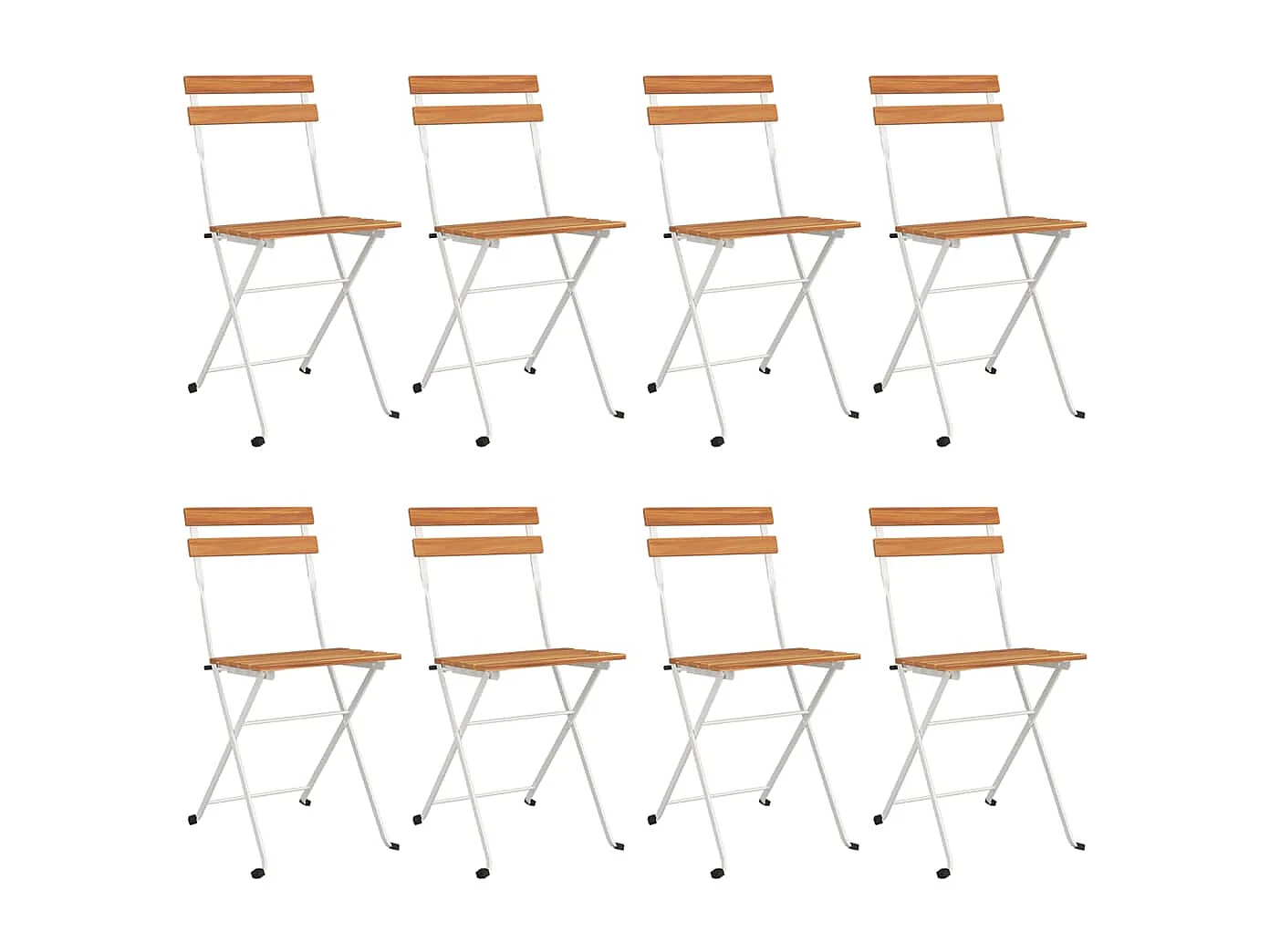 Chaises de bistrot pliantes lot de 8 Bois d'acacia solide acier