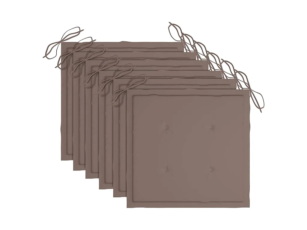 Chaises de jardin lot de 6 avec coussins Bois d'acacia solide