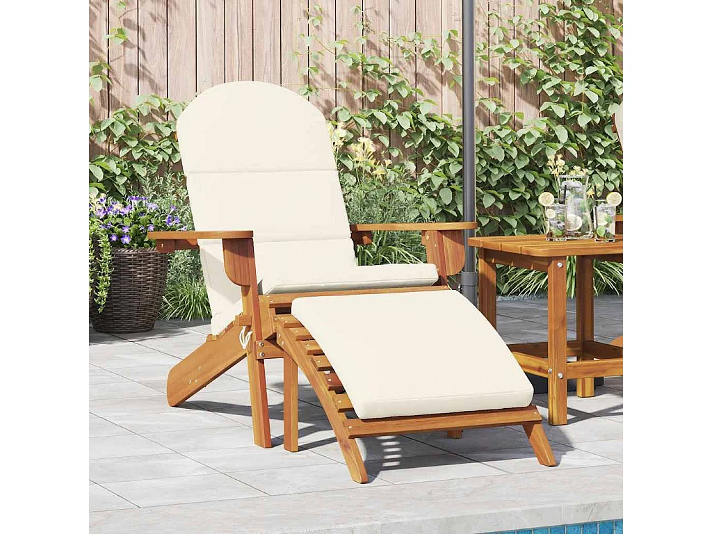 Chaise de jardin Adirondack et repose-pieds bois massif acacia