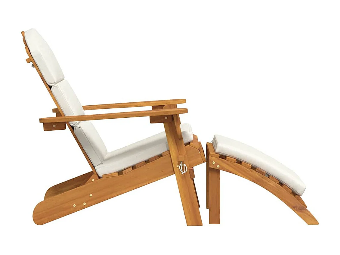 Chaise de jardin Adirondack et repose-pieds bois massif acacia