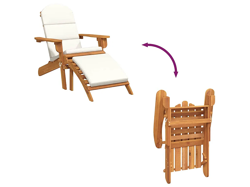 Adirondack-Gartenstuhl mit Fußstütze Massivholz Akazie