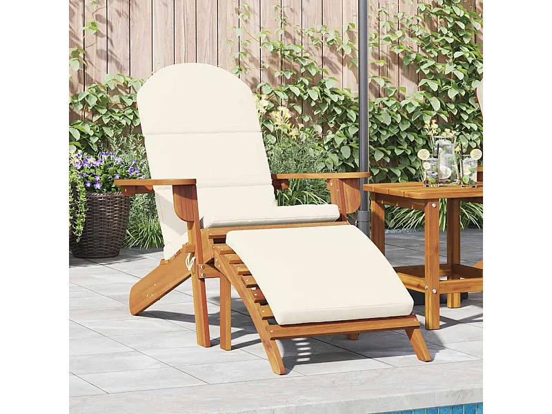Sedia Adirondack Giardino con Poggiapiedi Legno Massello Acacia
