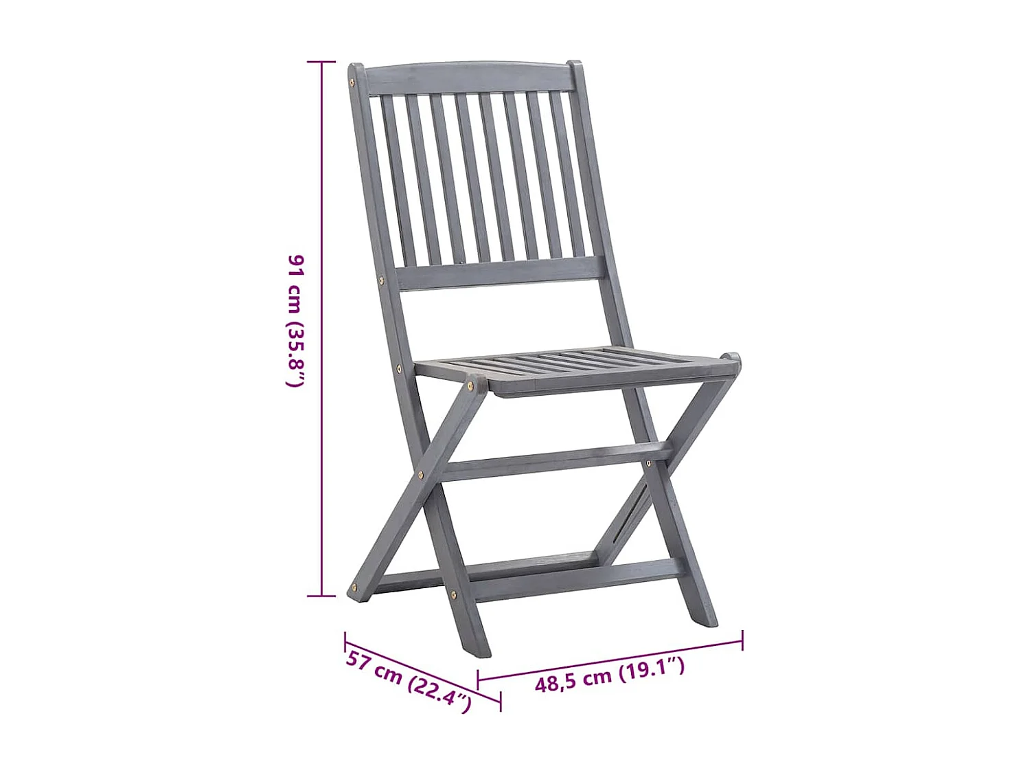 Klappbare Gartenstühle 4 Stk. mit Kissen Massivholz Akazie