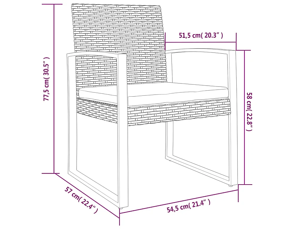 Tuinstoelen 2 st polypropeen rattan bruin
