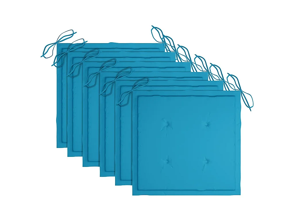 Cadeiras de jardim 6 pcs c/ almofadões madeira de acácia maciça