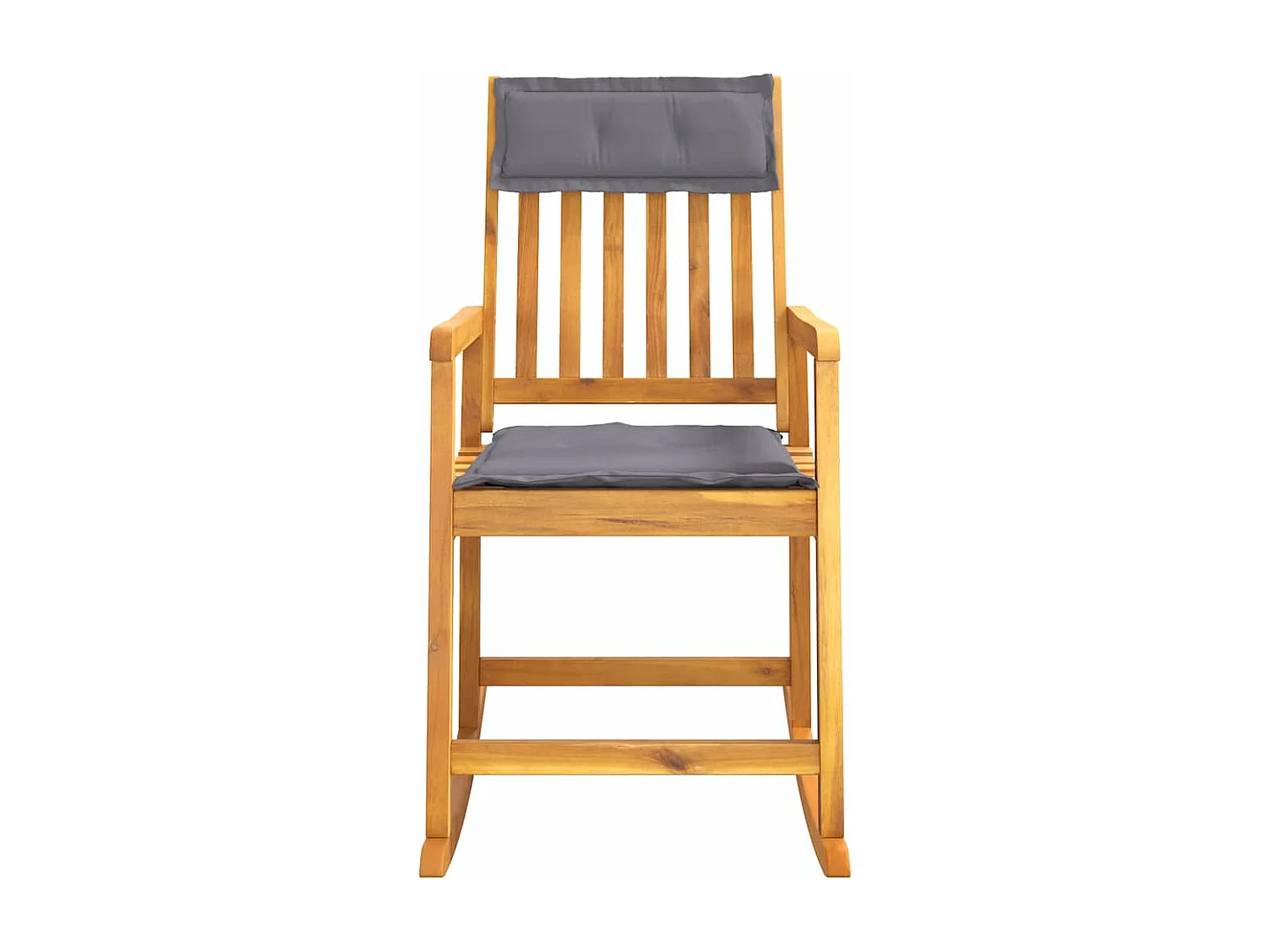 Chaise à bascule avec coussins bois massif d'acacia