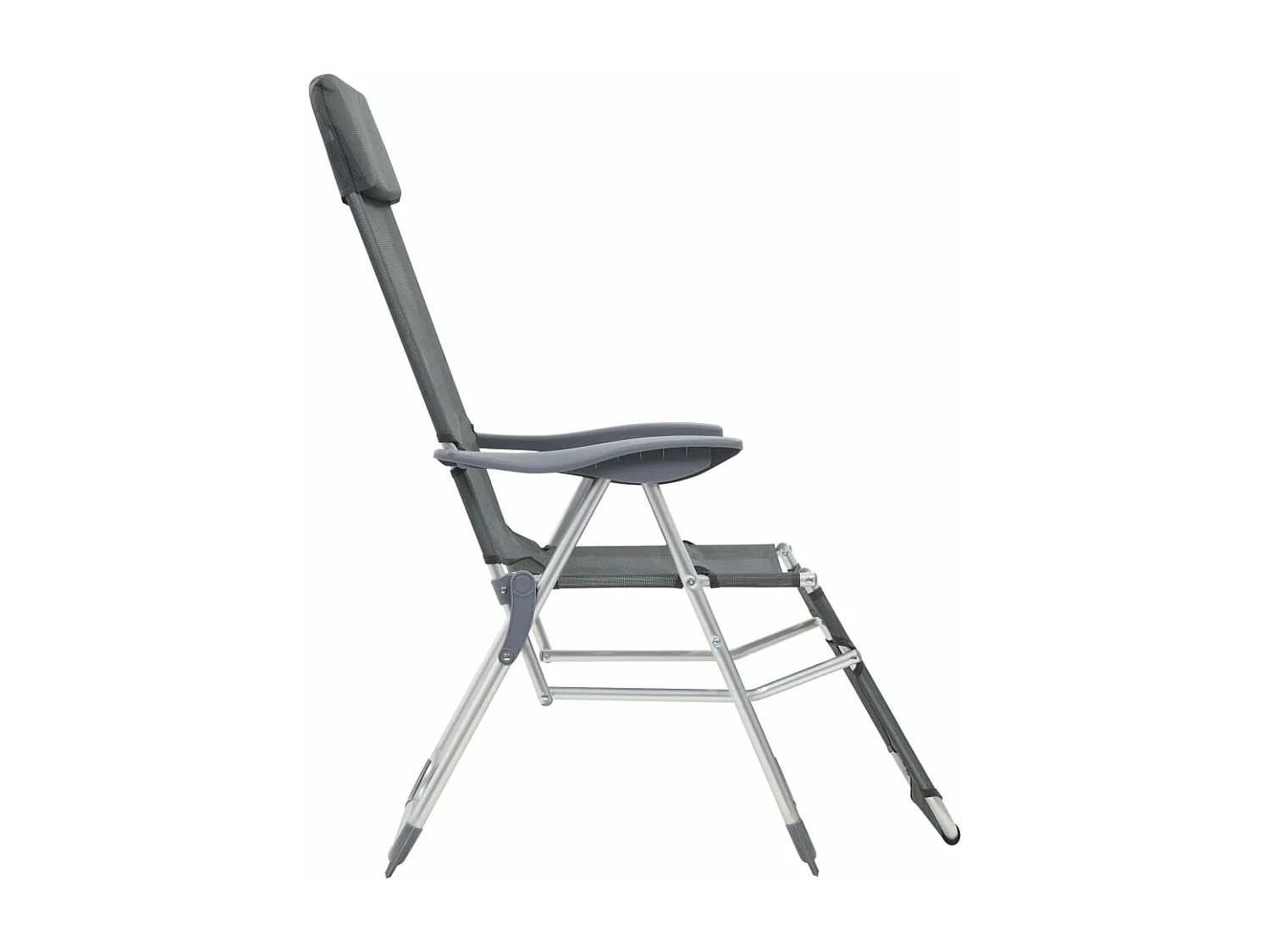 Chaises de camping pliantes et repose-pied lot de 2 textilène