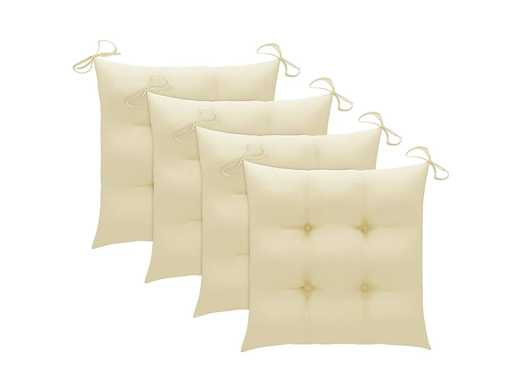 Chaises de jardin lot de 4 avec coussins Bois d'acacia massif