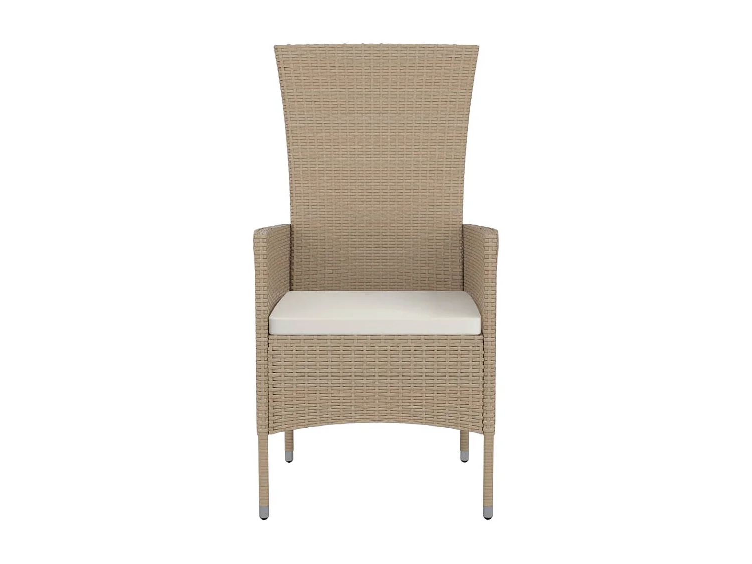 Chaises de jardin avec coussins lot de 4 Résine tressée Beige