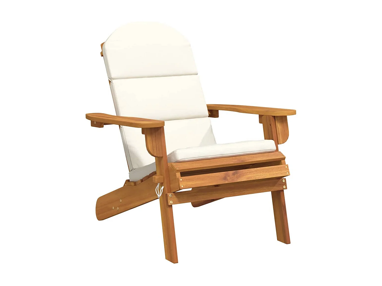 Chaise de jardin Adirondack avec coussins bois massif d'acacia