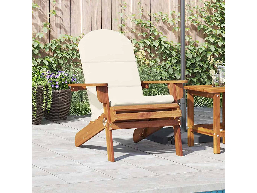 Sedia Adirondack da Giardino con Cuscini Legno Massello Acacia