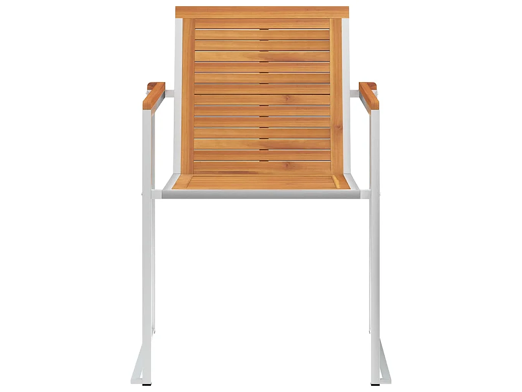 Chaises de jardin avec coussins lot de 2 Acacia solide et acier