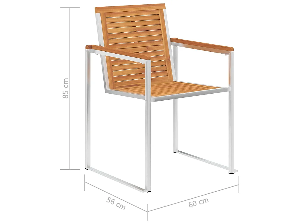 Gartenstühle 6 Stk. mit Kissen Massivholz Akazie