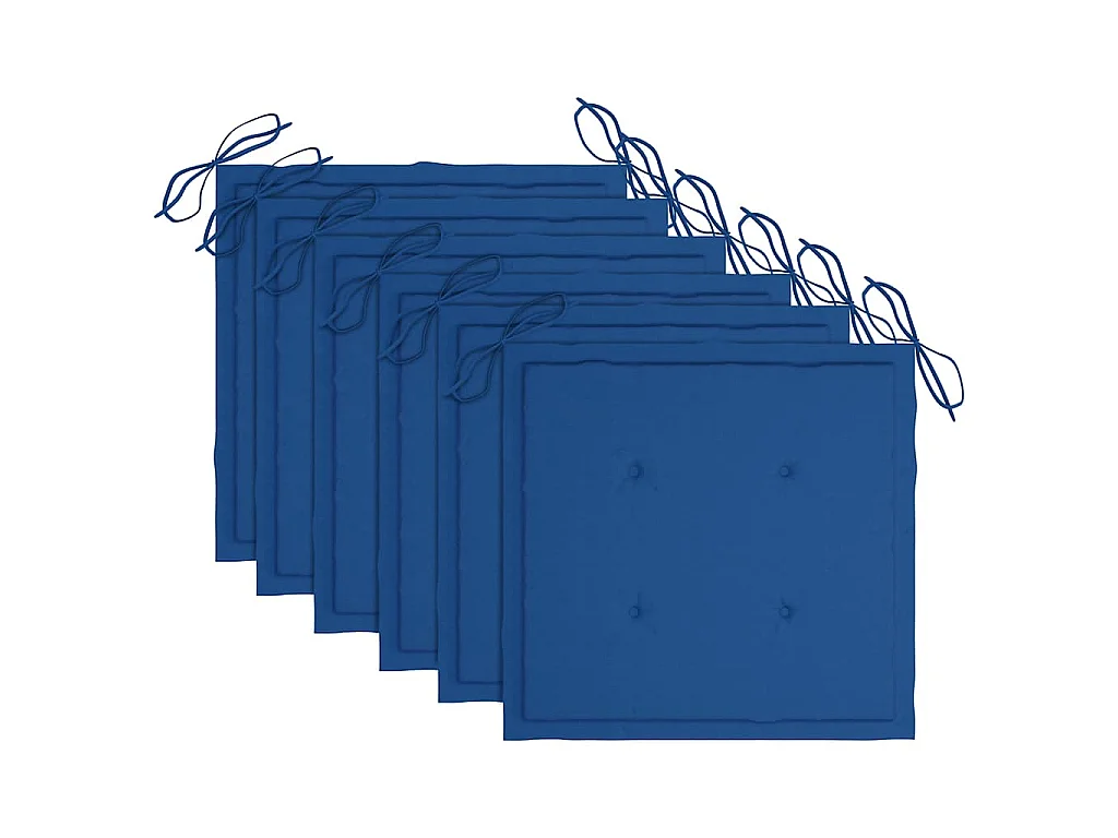 Cadeiras de jardim 6 pcs c/ almofadões madeira de acácia maciça