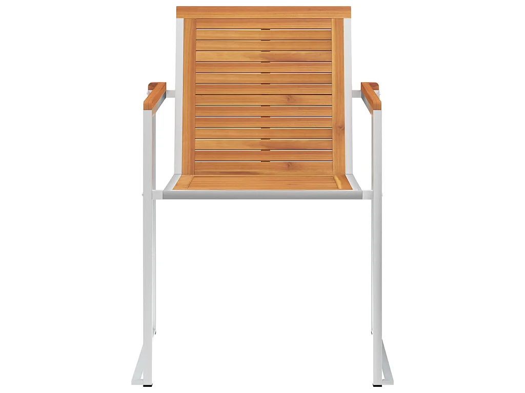 Chaises de jardin avec coussins lot de 2 Acacia solide et acier
