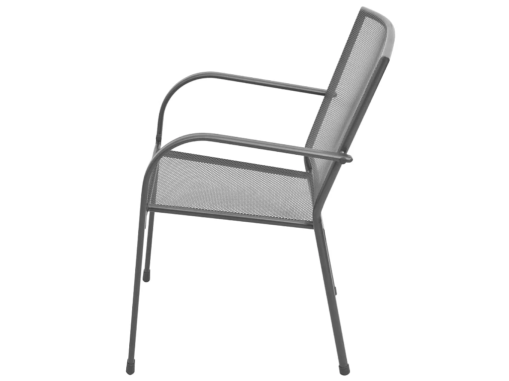Chaises empilables de jardin lot de 2 Acier Gris