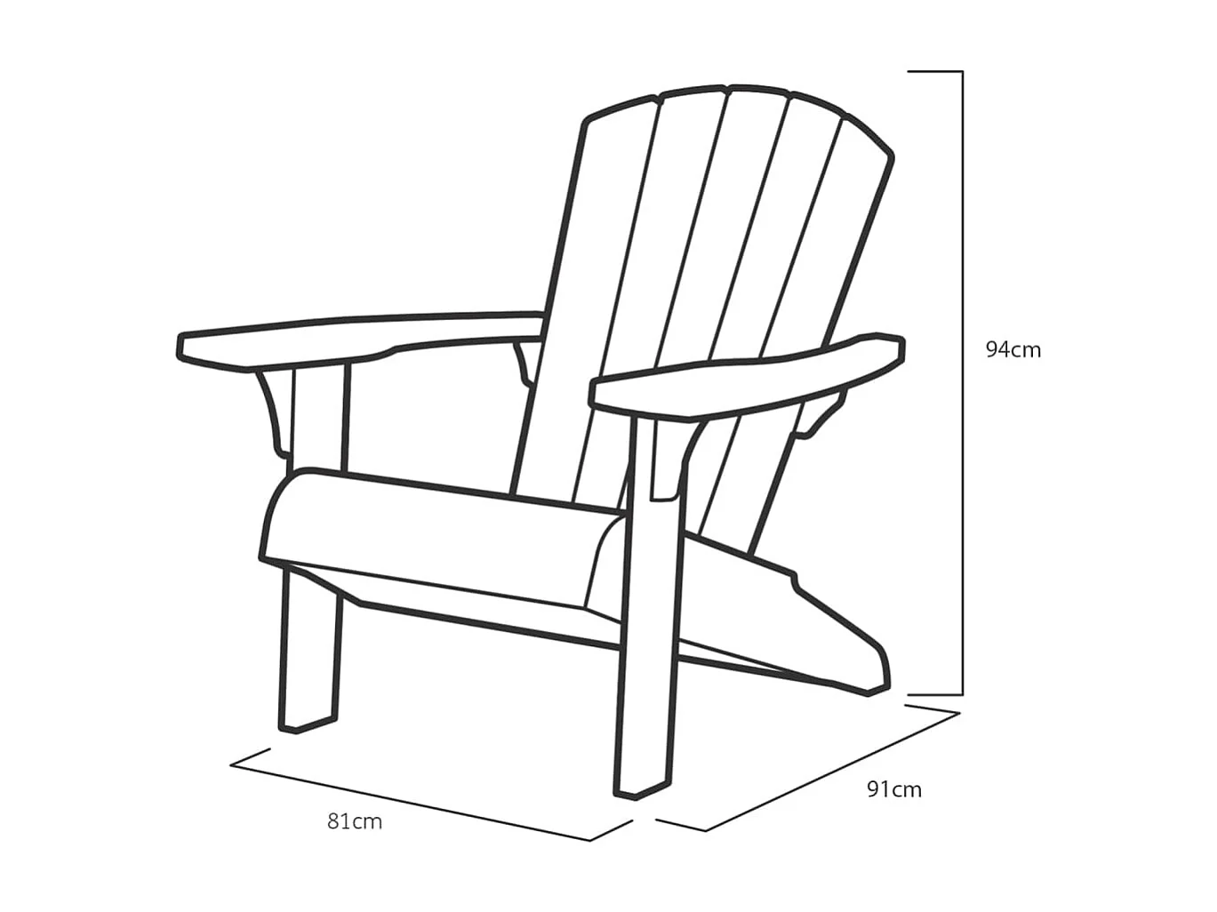 Keter Adirondack-Stuhl Troy Grau