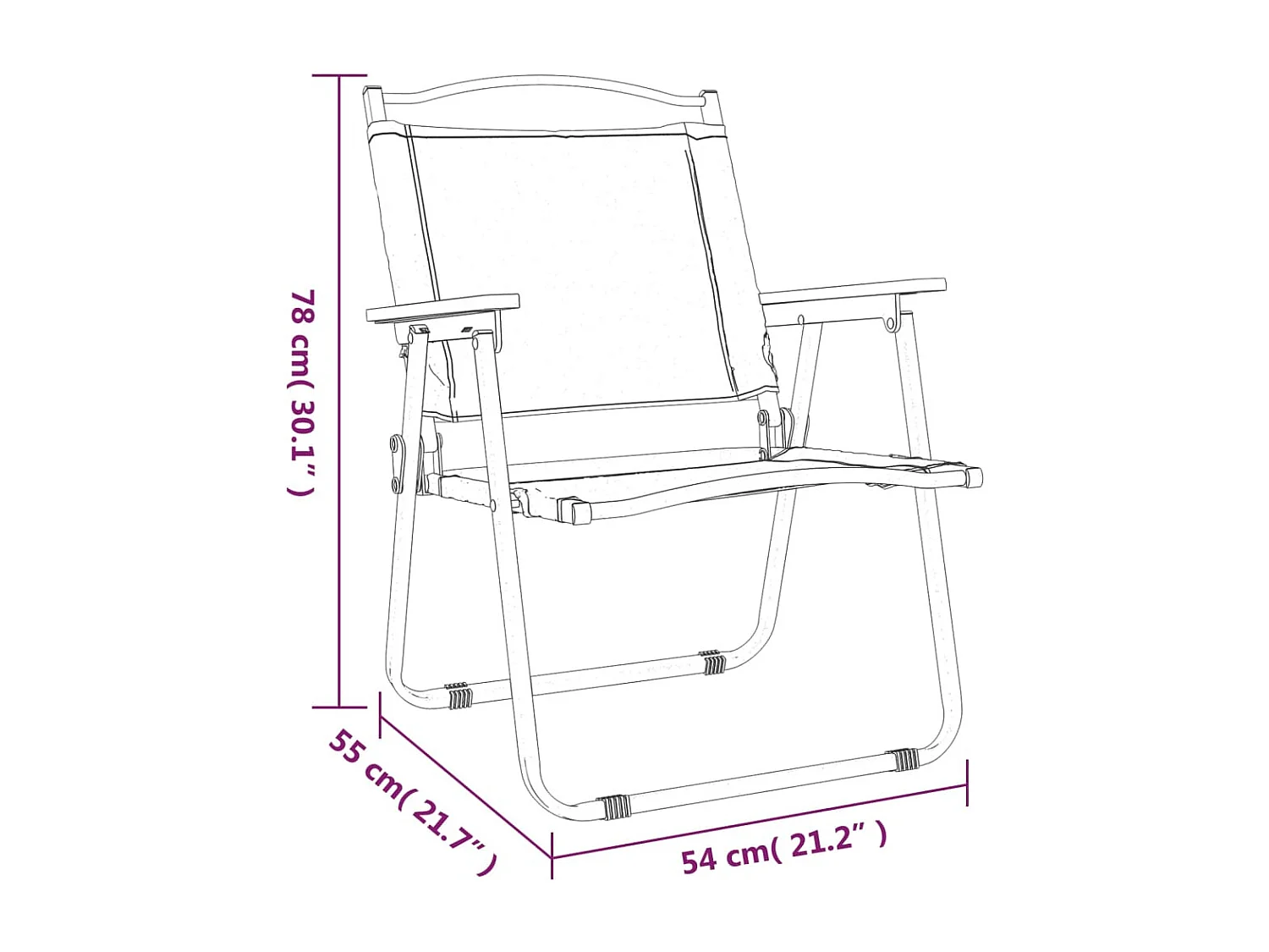 Chaises de camping lot de 2 Noir 54x55x78 cm Tissu Oxford