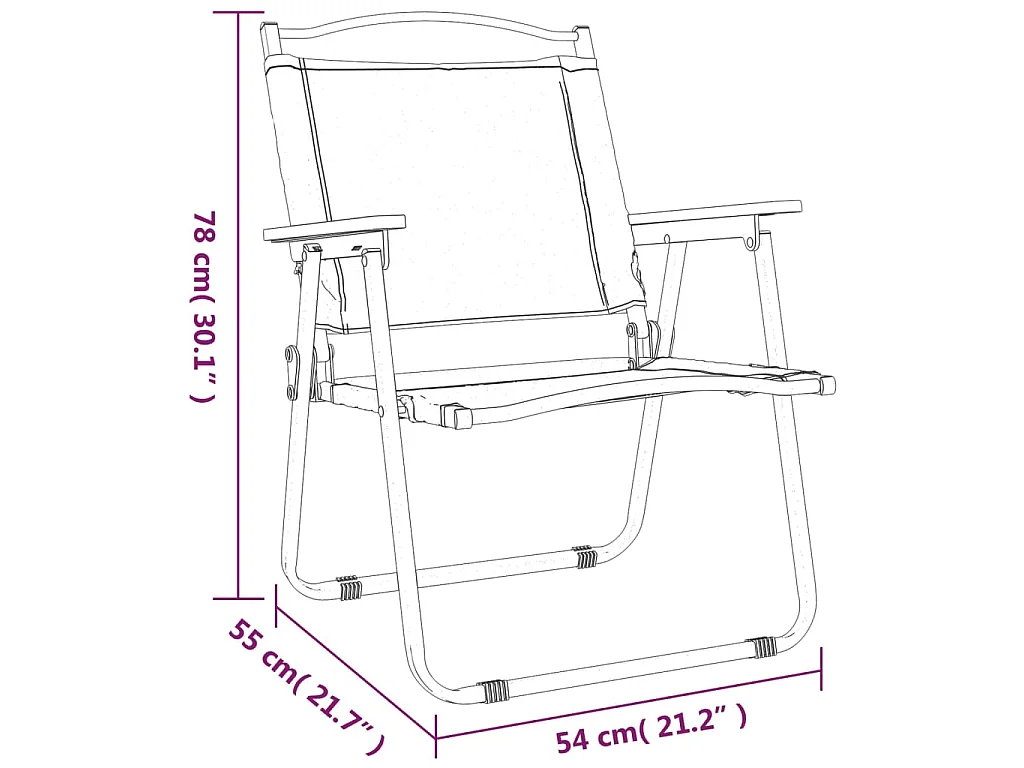 Campingstühle 2 Stk. Schwarz 54x55x78 cm Oxford-Gewebe