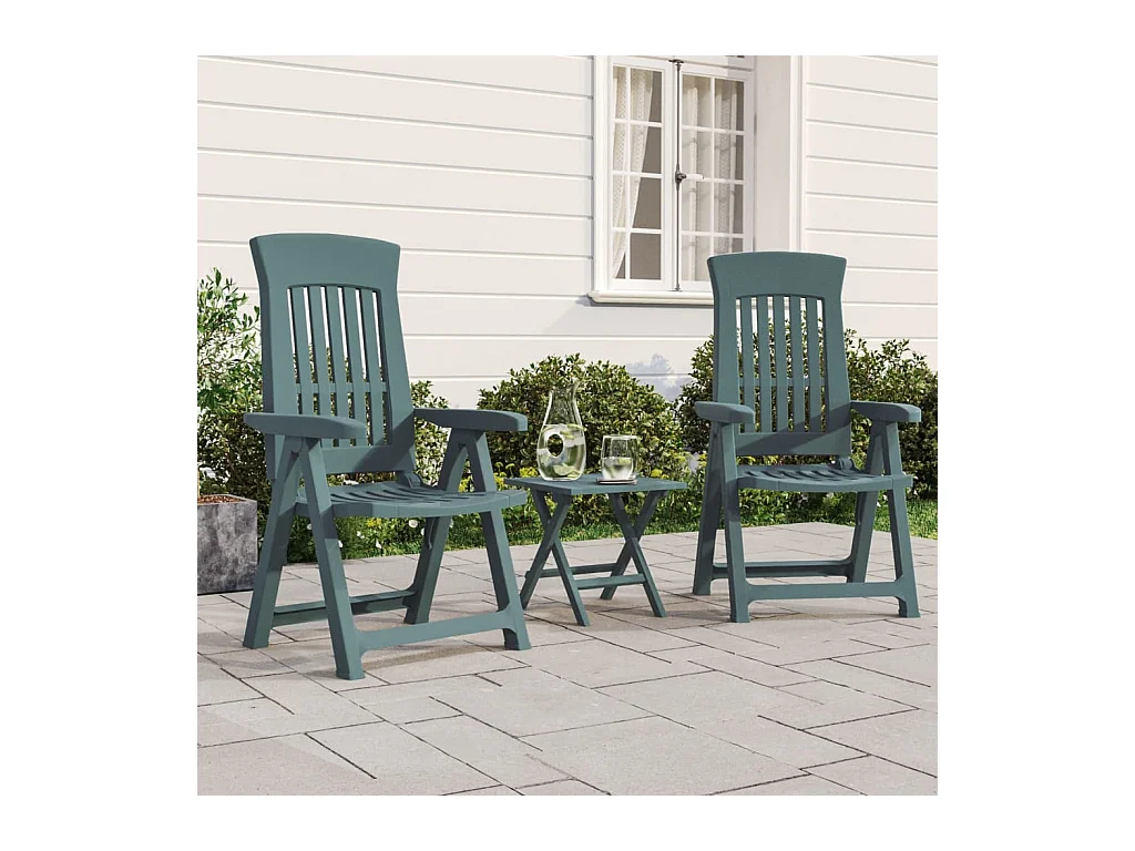 Chaises inclinables de jardin lot de 2 vert PP
