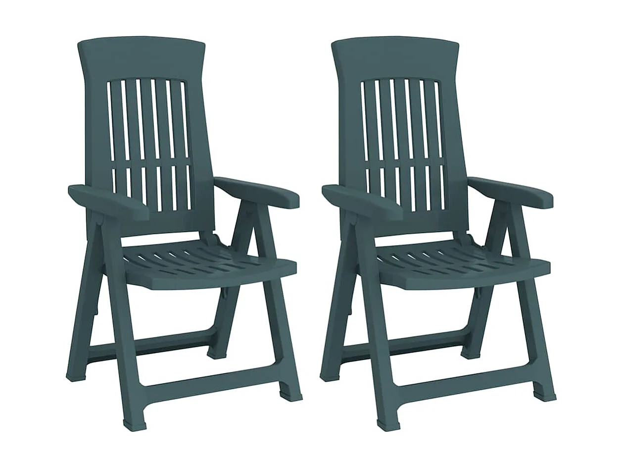 Chaises inclinables de jardin lot de 2 vert PP
