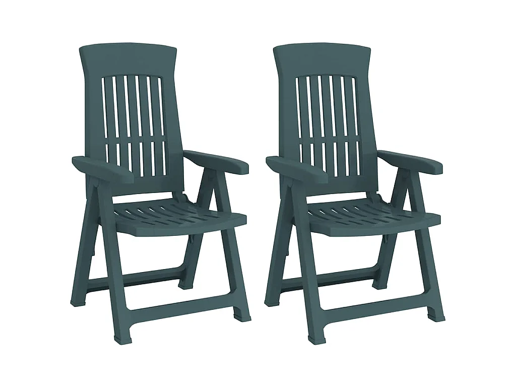 Chaises inclinables de jardin lot de 2 vert PP