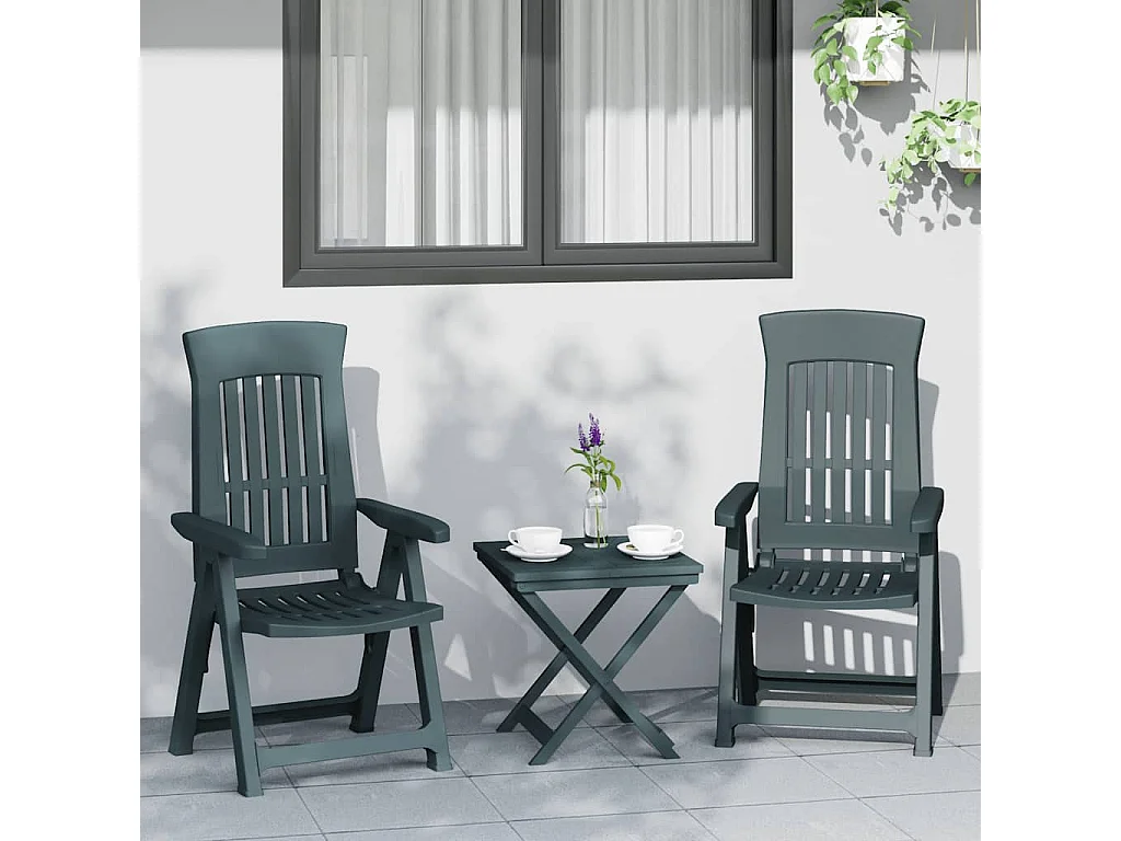 Chaises inclinables de jardin lot de 2 vert PP