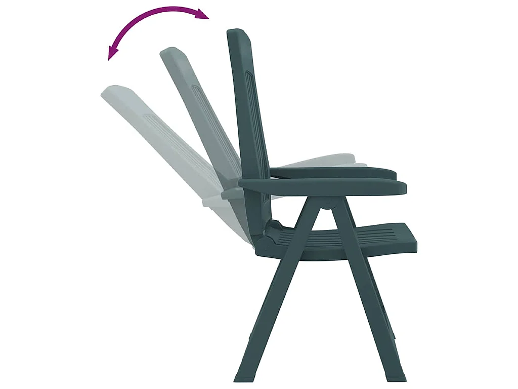 Chaises inclinables de jardin lot de 2 vert PP