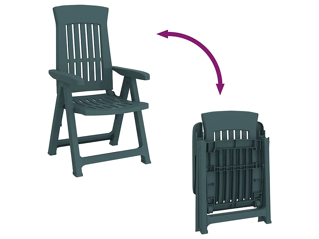 Chaises inclinables de jardin lot de 2 vert PP