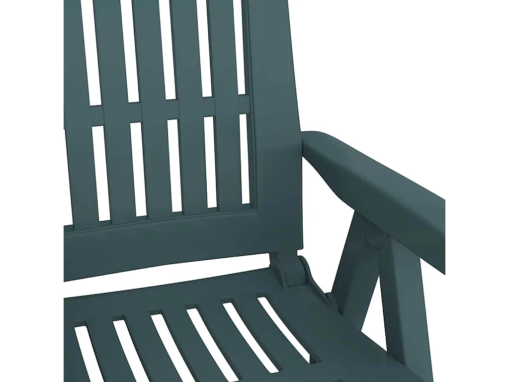 Chaises pliantes inclinables, lot de 2, vert PP